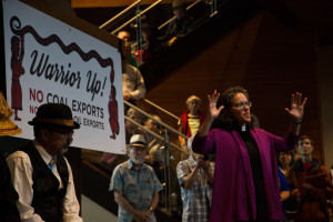 Charis Weathers at Bellingham Totem Pole Journey sendoff blessing