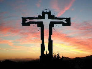 Cross at sunset