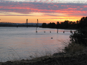 Columbia River sunset in Vancouver