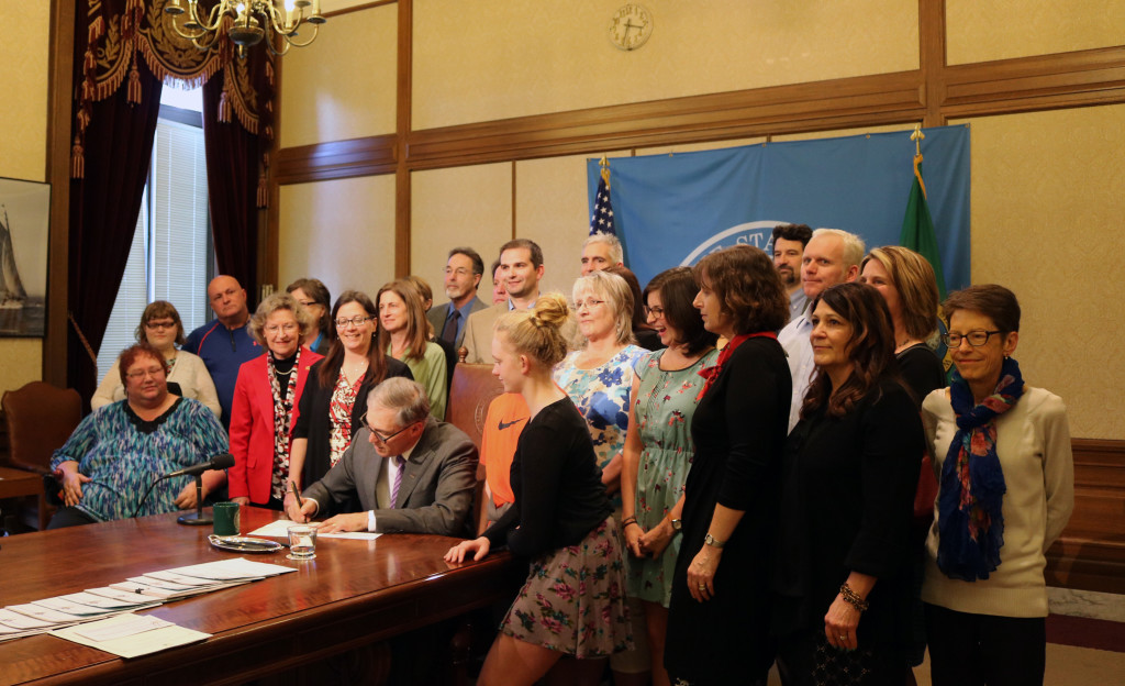 Gov. Inslee Signing the Toxic-Free Kids and Families Act