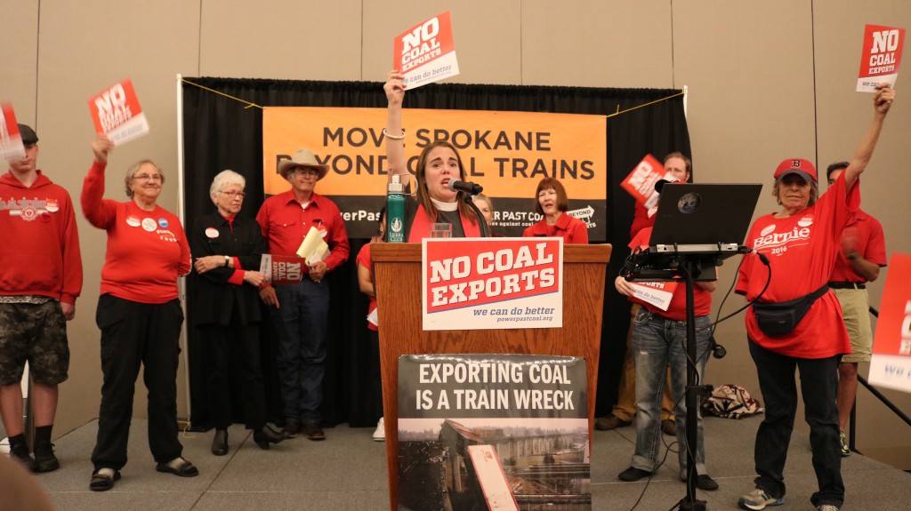 rev. Liv Larson Andrews at Spokane Coal Rally